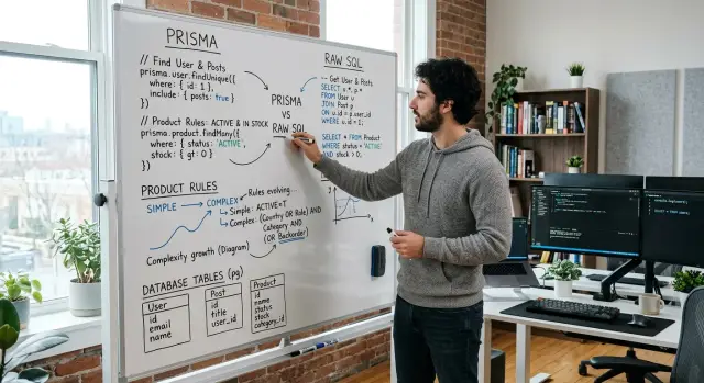 Prisma vs raw SQL when product rules start to get awkward
