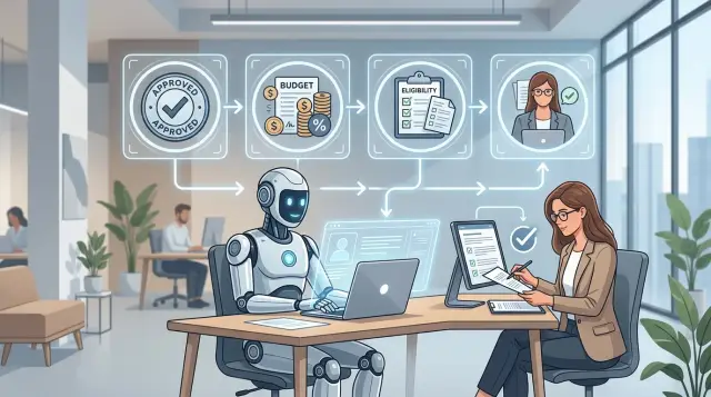 Business rules in AI workflows for sensitive decisions