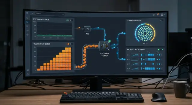 Database connection limits that stall growth before CPU