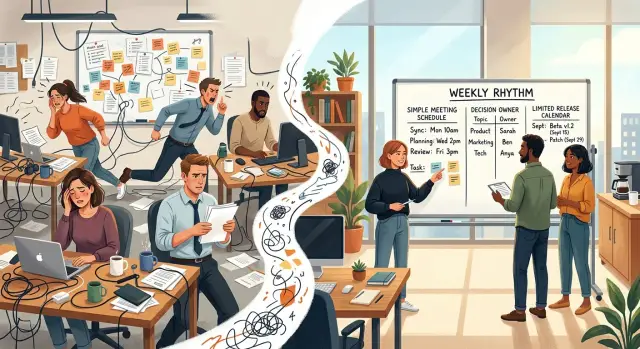 Team operating rhythm in 30 days for struggling teams