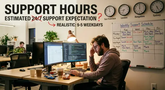 Realistic support hours for small teams and startups
