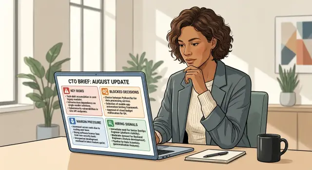 Weekly CTO brief: what founders should expect