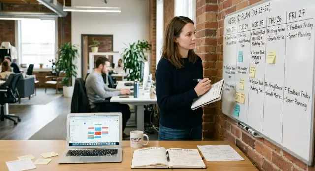 Weekly decision blocks for founders, not daily Slack triage