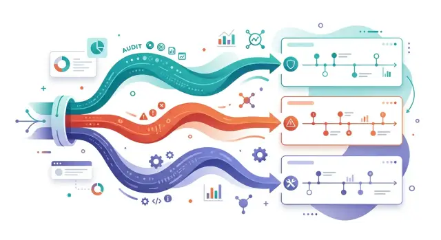 Log retention policy: separate audit, error, and debug
