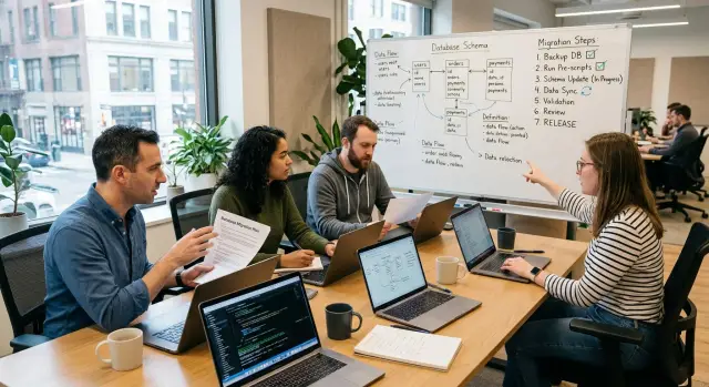Database change review process for growing startups