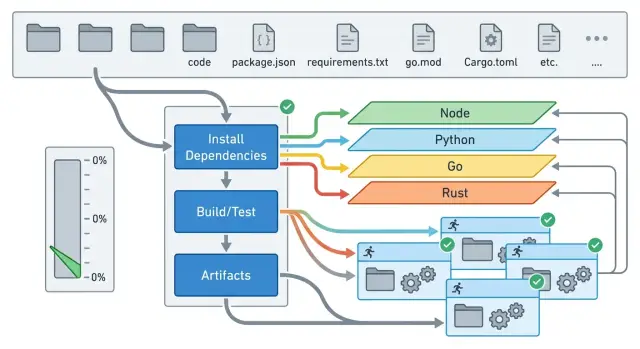 GitLab CI cache rules for monorepos on cheap runners