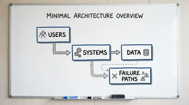 Architecture diagram for non-engineers in four boxes