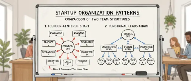 Startup org chart for teams under 20: two clear models