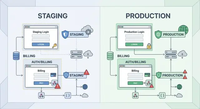 Staging parity for auth and billing before full parity