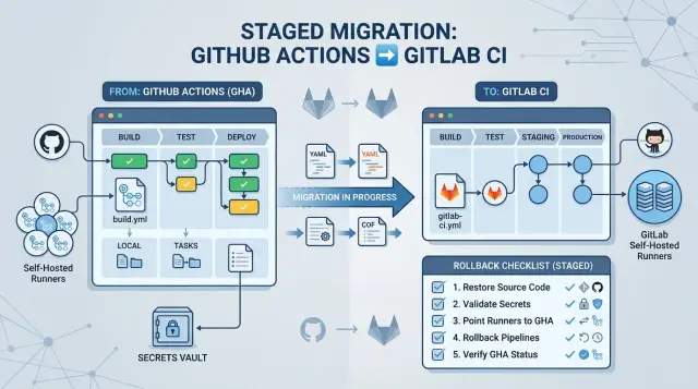 GitHub Actions to GitLab CI migration without outages