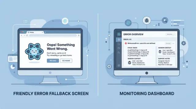 React error boundary monitoring for calmer debugging
