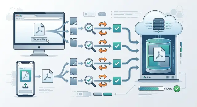 File upload architecture for browser and mobile apps