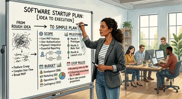 Buildable product plan for founders before coding starts