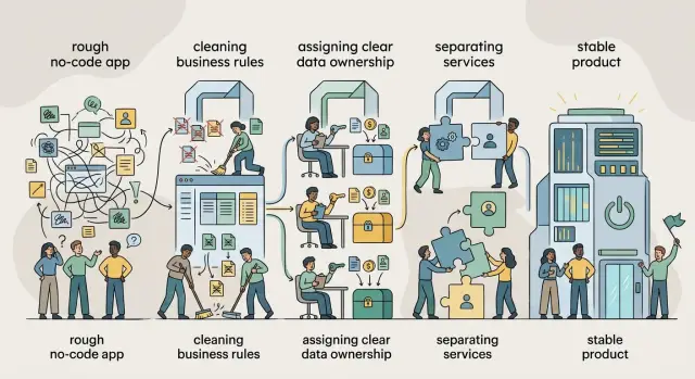 No-code MVP to stable product without a big team