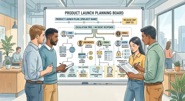 Launch escalation tree for vendors before release day
