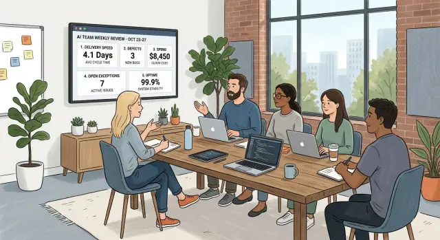 Weekly operating review for a tiny AI software team