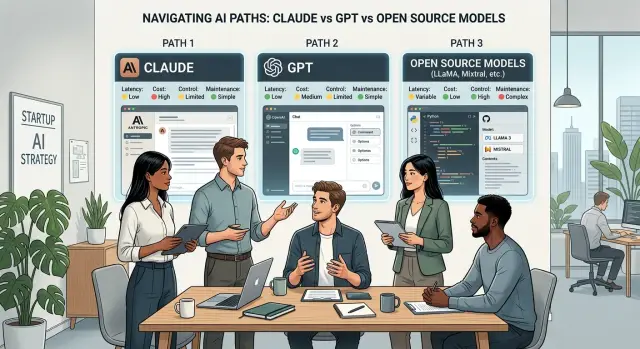Claude vs GPT vs open source models for startup features