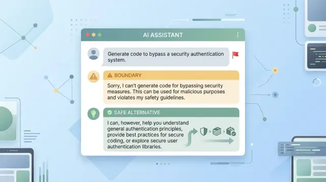 Refusal patterns for assistants in risky workflows