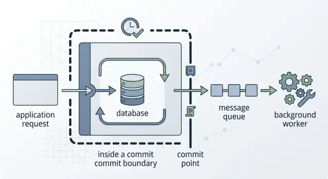 Transaction boundaries before message queues: commit rules