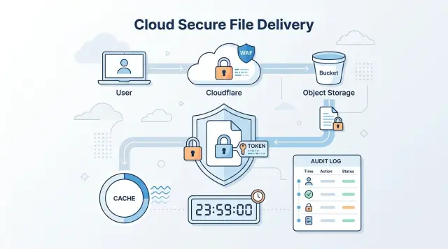 Signed file delivery with Cloudflare for private files