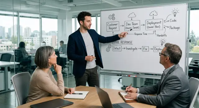Operations model for fundraising pitch without org chart fluff