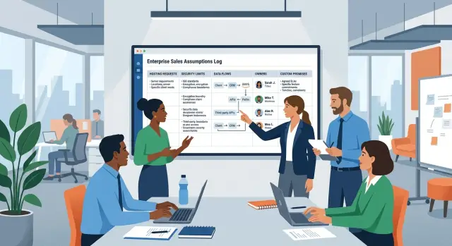 Architecture assumptions log for smoother enterprise deals