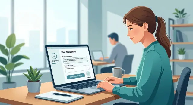 Capturing user intent for AI workflows with two questions