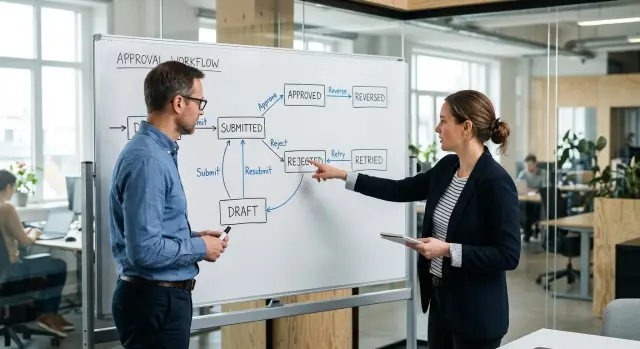 State machines for approval workflows teams can trust