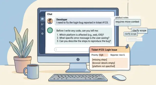 Request missing constraints before coding with assistant prompts